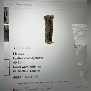 Brand NEW Gucci over the knee leather boots.Never been worn. Size 38.5 / 7.5